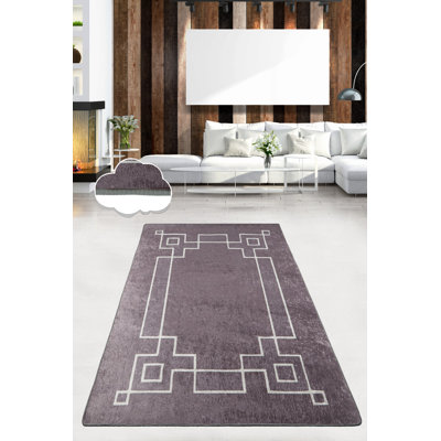 Premium Fume Color Carpet (4 ft x 6 ft), 100% Polyester, Total Thickness: 0.4 in | Antibacterial, Non-Slip Underside, Machine Washable at 86°F | Perfect for Living Room, Bedroom, & Office Décor