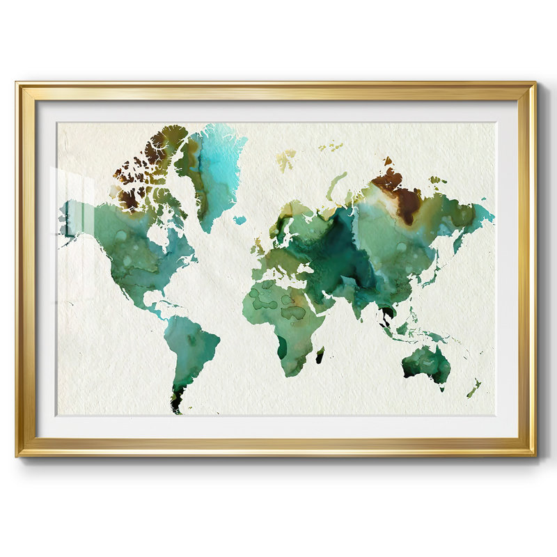 Inky World, reproduction d'art encadrée sur papier, Or, H 15 po x l 21 po x P 1,5 po