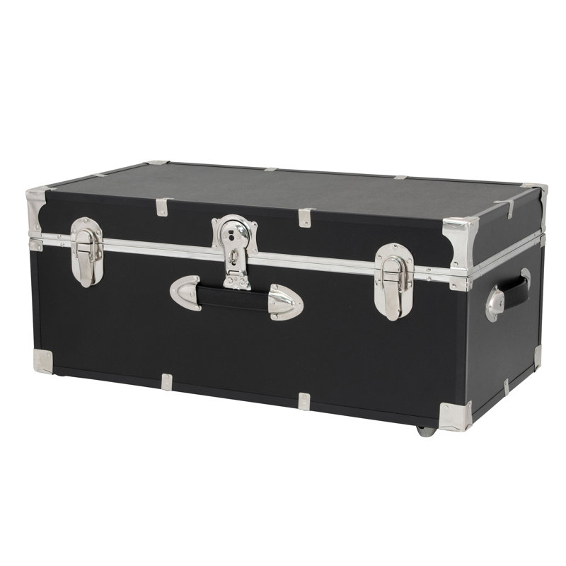 Lynne Manufactured Wood Camp Trunk / Footlocker, Black