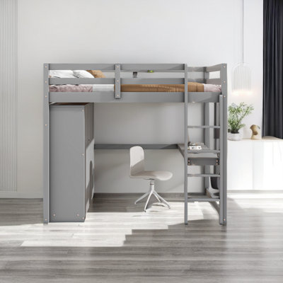 Dimmick Kids Full Loft Bed with Drawers