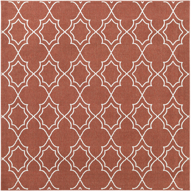 Tapis rouille / crème Amato, Carré 7 pi 3 po