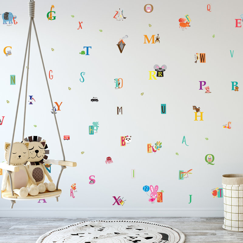 Carreau de papier peint auto-adhésif l 78,8 po x l 59,1 po happy alphabet Krull