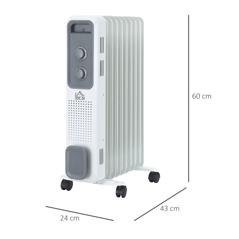 HOMCOM 2000W 6824 BTU Electric Radiator Space Heater