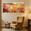 Hortensia fleur champ coucher de soleil paysage ensemble de 3 reproductions d'art sur toile-522283798