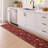 Ottohome Non-Slip Floral Leaves Area Rug For Living Room, Hallway, Entryway Rug, Dark Red-1938919669
