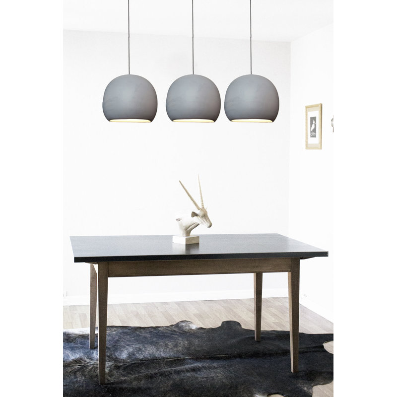 Clay 1 - Light Pendant, Black Fabric, Matte Gray, 100" H x  5" D