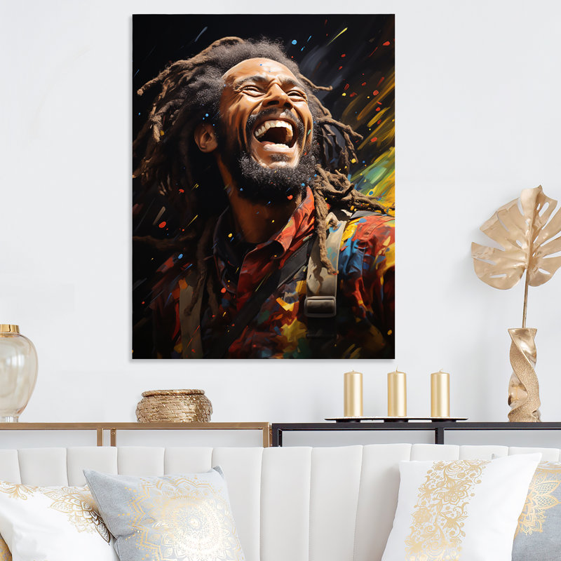 Portrait de Raga Bob Marley - art mural Pop Art, H 20 po x l 12 po x P 1 po