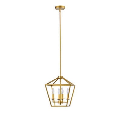 Luminaire suspendu en or 4 lumières Bonney