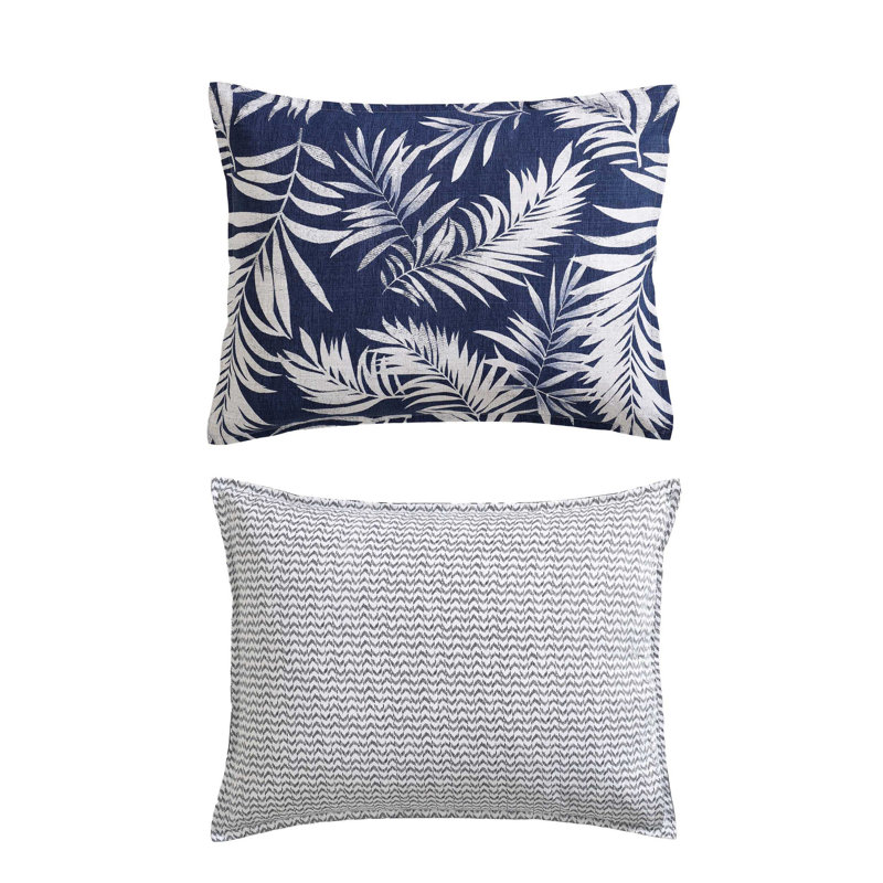 Full Blue Mirage Cotton Reversible Bedspread Set