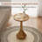 Rustic Pedestal Round End Table