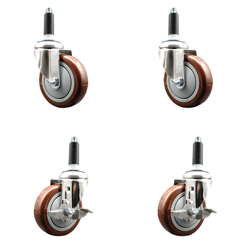 Ensemble de roulettes extensibles 4 pouces 4 pouces 316SS