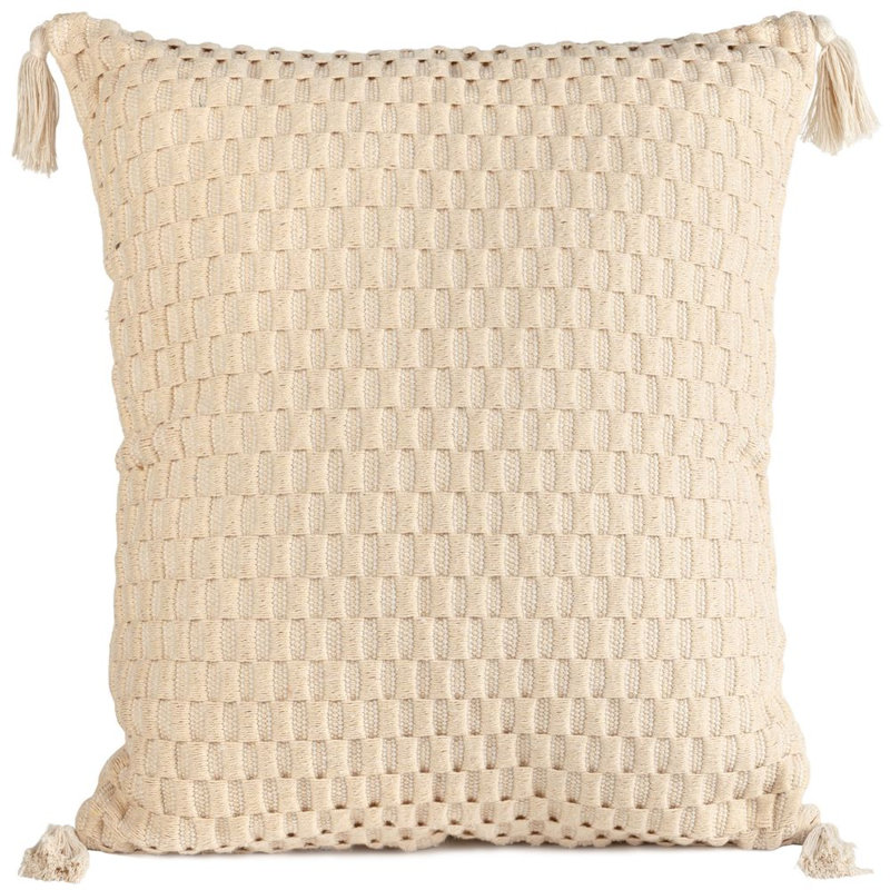 Gehl Indoor / Outdoor Geometric Square Euro Pillow Cover, 45 x 45cm, Beige