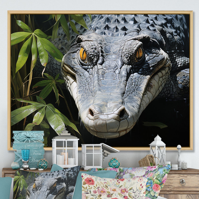 Crocodiles d'Afrique, Cadre naturel flottant, H 24 po x l 32 po x P 1 po