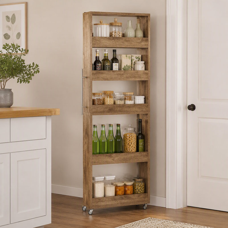 21.7 " W Kitchen Cart, Brown