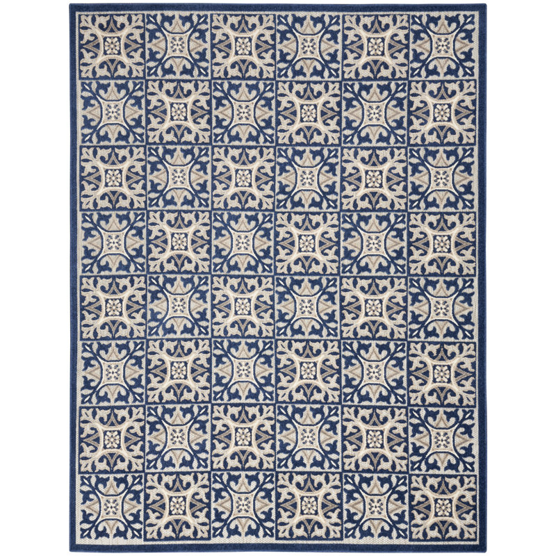Tapis intérieur / extérieur bleu Aloha, Rectangle 7 pi 10 po x 10 pi 6 po