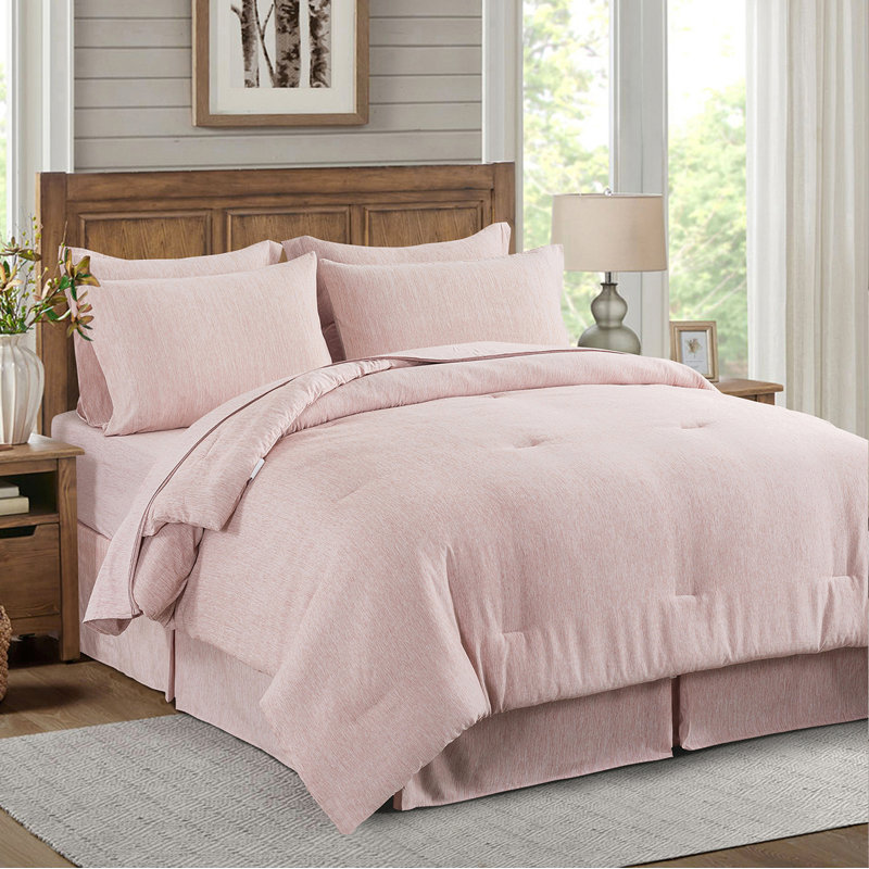 Ensemble d'édredon Soft Cationic, Édredon de grande taille et 5 pièces supplément, Rose