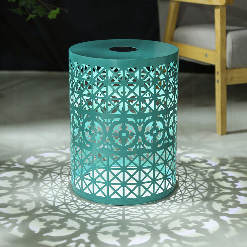 Table d'appoint avec lumière solaire intégrée, Sarcelle