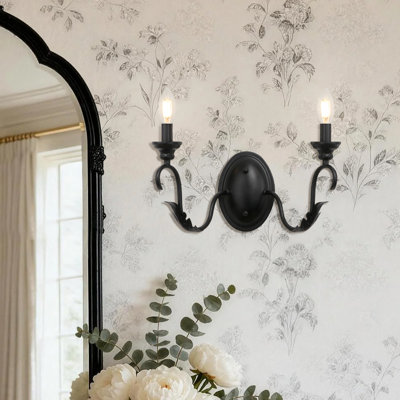 Vintage 2-light Dimmable Candle Wall Light