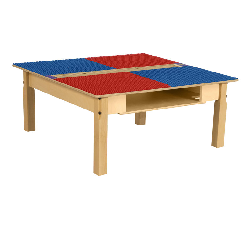 Table de jeu Time-2-Play, H 14,5 po x L 35 po x l 31 po, Rouge/bleu