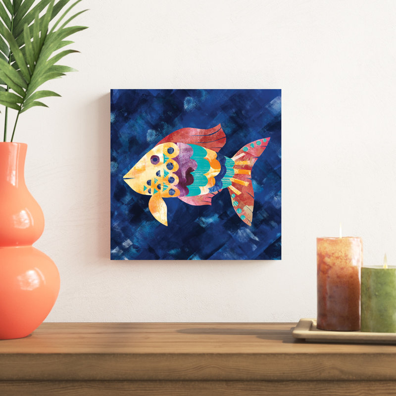 Boho Reef VI par Wild Apple Portfolio - peinture sur toile tendue, H 12 po x l 12 po