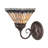 8" Wide Tiffany Jeweled Peacock Wall Sconce