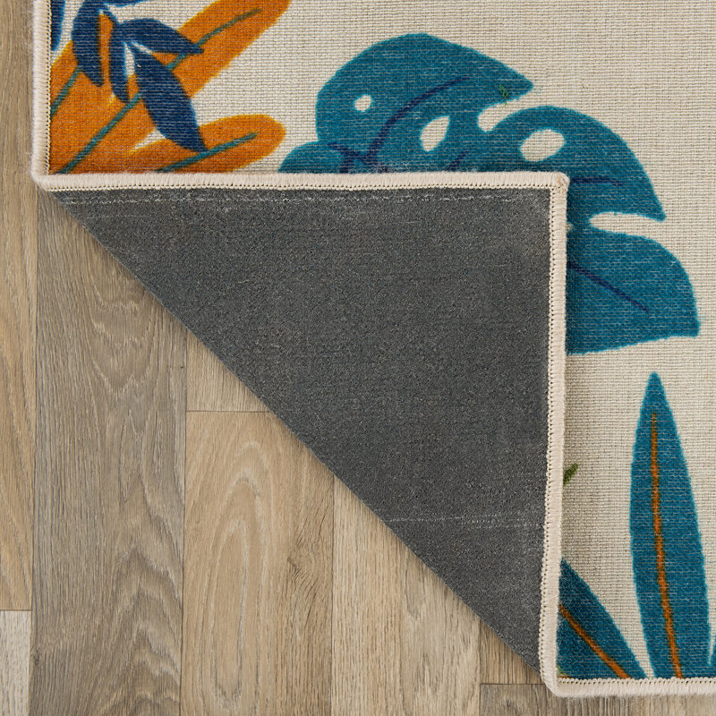 Brook Floral, Blue/Green/Orange, Indoor/Outdoor Area Rug, Runner 2' x 7'