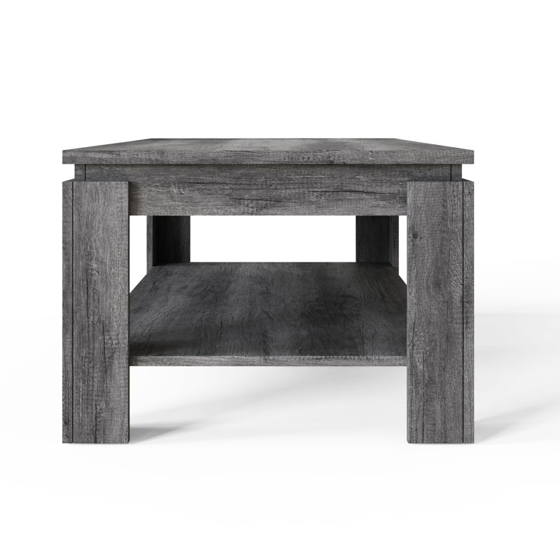 Allred Coffee Table with Storage, Charcoal Grey