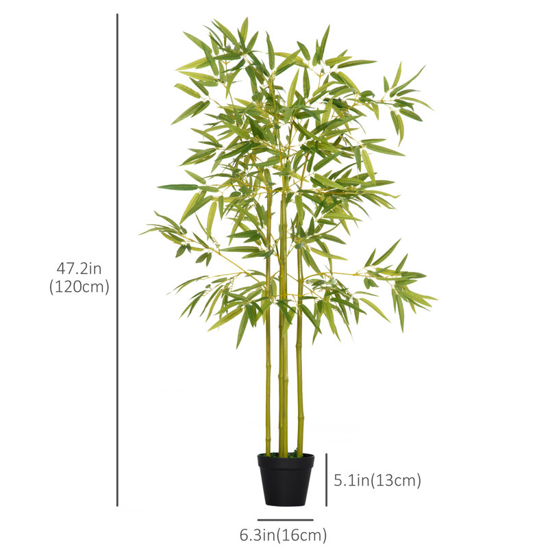 47.2'' Faux Bamboo Tree in Cement Pot