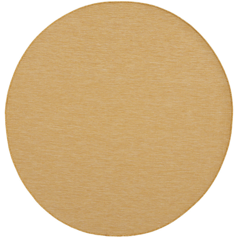 Tapis terre cuite intérieur / extérieur Lillehammer, Rond 6 pi, Jaune