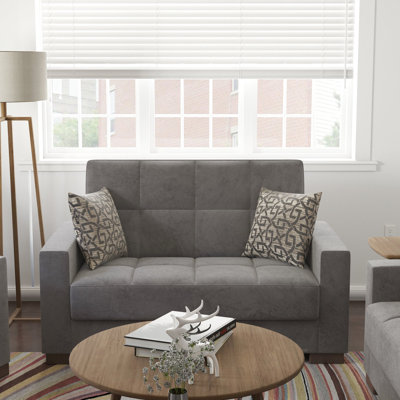 Upholstered With Storage, Gray - Versatile For Different Occasions Microfiber Convertible Storage Compartment Stylish Option Any Home