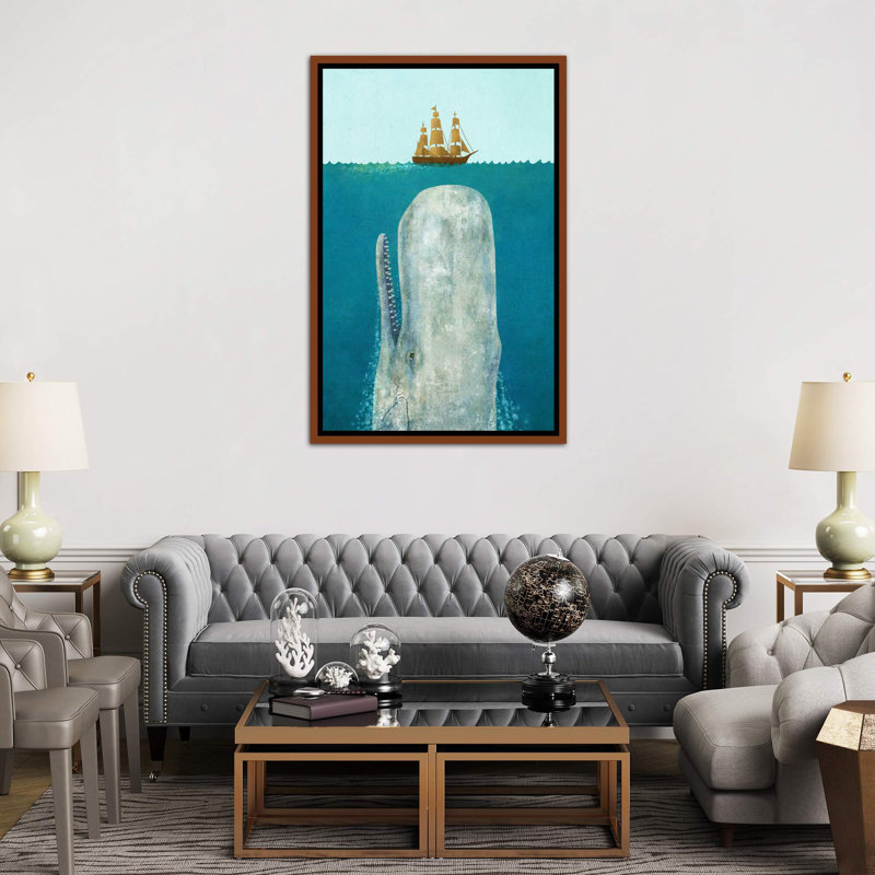 " The Whale " by Terry Fan, Classic Wood Framed Canvas, 26" H x 18" W x 1.5" D