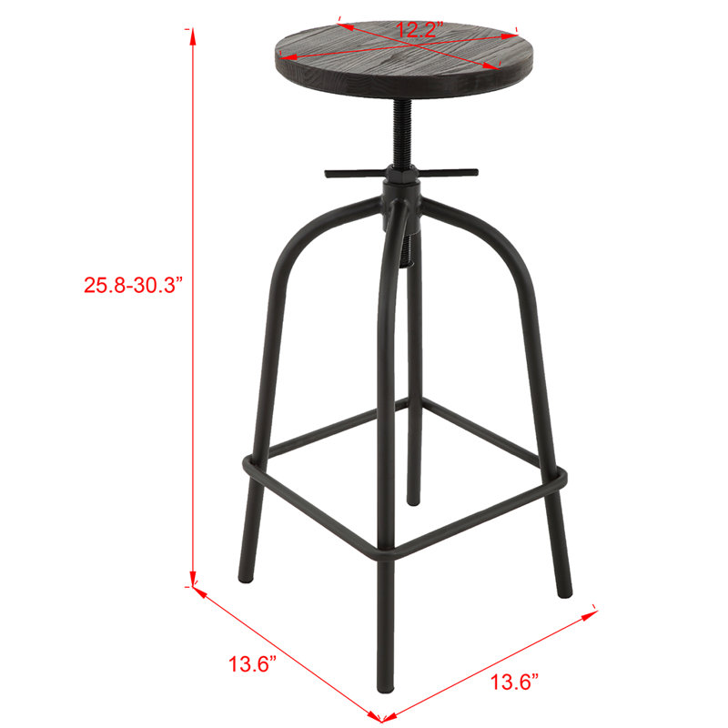 Izavier Swivel Adjustable Height Counter Stool with Metal Frame
