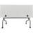 Rectangle 2 Person Flip Top Modular Training Table with Casters and Modesty Panel and Cable Management-56597174