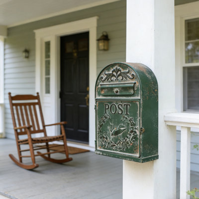 Wall Mount Mailbox Rustic Vintage Mailbox for Outside Farmhouse Style for Porch,Front Door Garden Decor