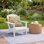 Ensemble de 2 coussins d'extérieur imperméables de 18 po x 18 po, coussins décoratifs floraux corail rose vif pour jardin et bord de piscine