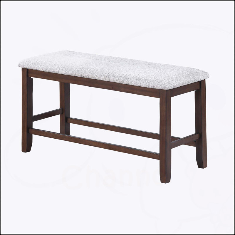 Banc rembourré à hauteur de comptoir de couleur noyer pour les salles à manger modernes et classiques