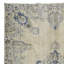 Tapis turc rétro beige et bleu marine, tapis fait à la main délavé par le soleil