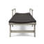 Chaise longue en bois gris avec fonction réglable et support - Métal et détente