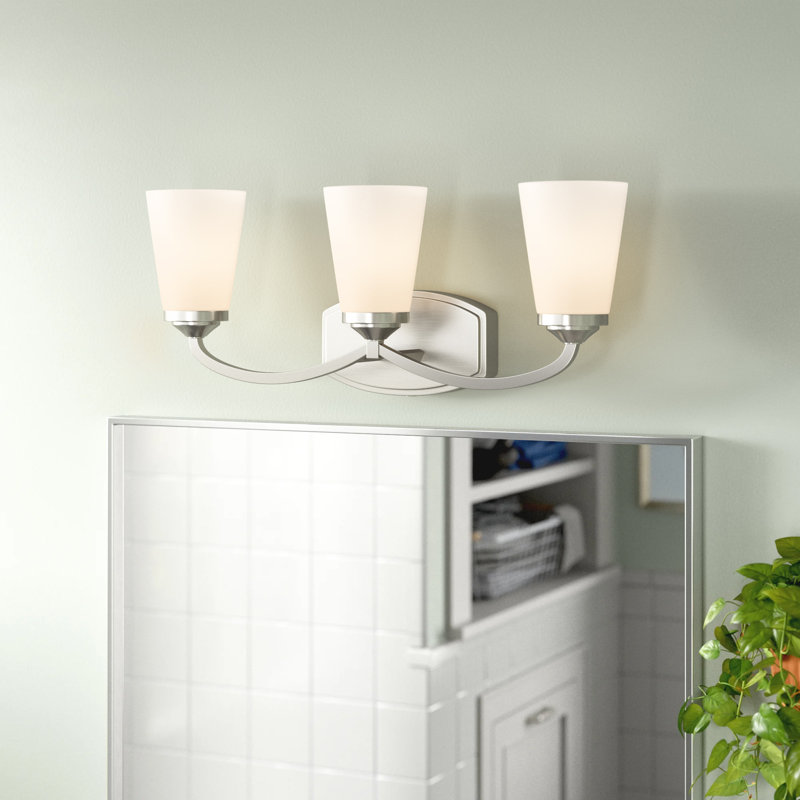 Éclairage pour salle de bain 3 lumières à intensité variable, Nickel satiné