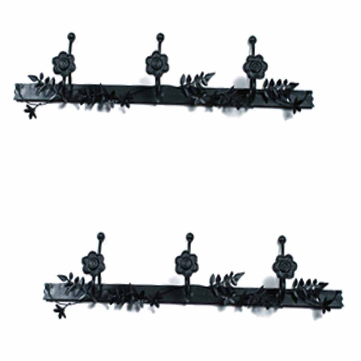 Red Rose Hook Rack The Renovators Supply Inc. Triple Rose Wrought Iron Wall Mounted Robe ...