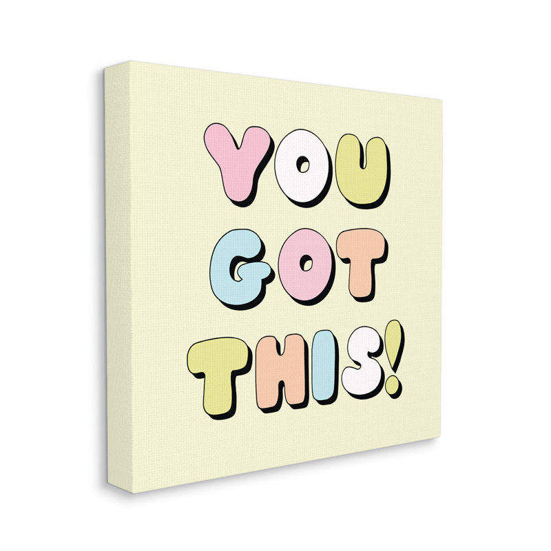 Yellow Canvas Motivational Quote Wall Art, 17" x 17"