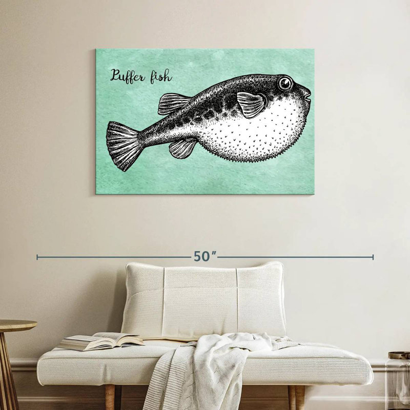 Brampt Puffer Fish Sketch, 26" H x 39" W