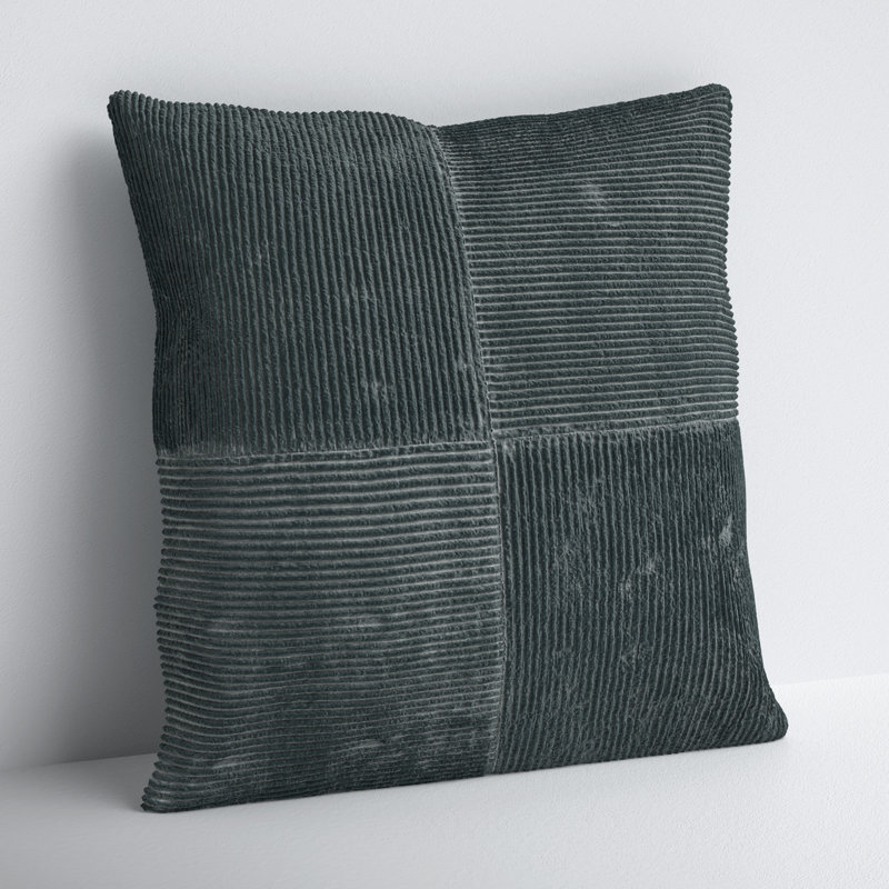Selma Cotton Throw Pillow, 20" x 20", Charcoal