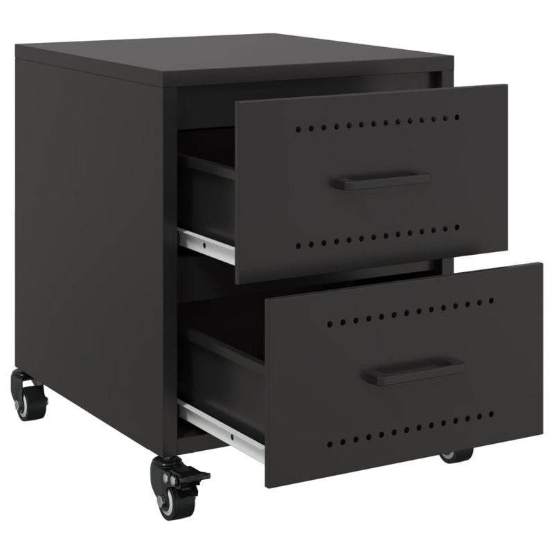 Anadalay 36cm W Steel Bedside Table, Black