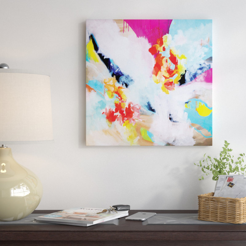 «Wait for It», reproduction d'art sur toile tendue, H 26 po x l 26 po x P 1,5 po, Toile avec cadre noir, Pas de tapis