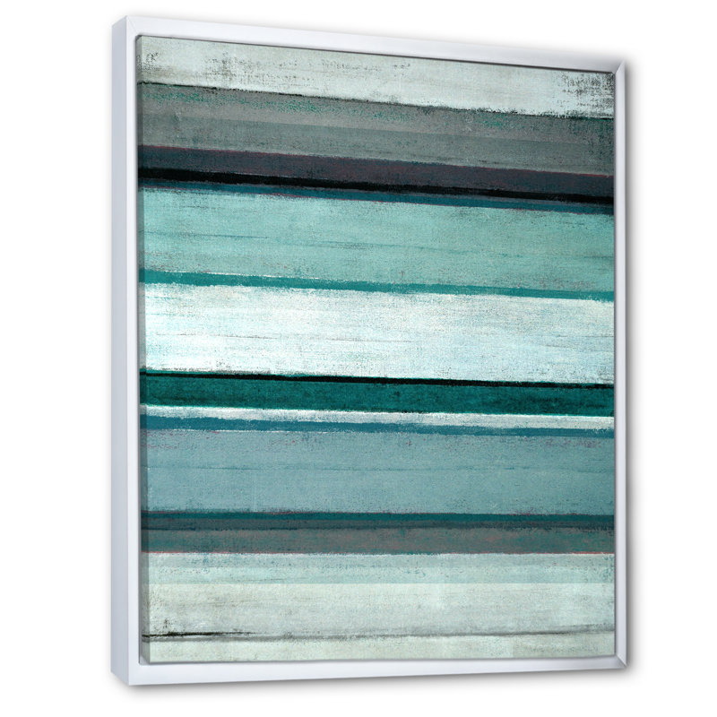 Art moderne gris et bleu II 2FL47724, H 20 po x l 12 po x P 1 po, Cadre blanc