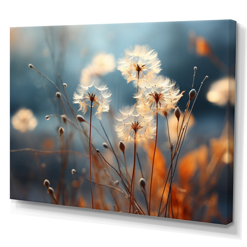 Dandelion Whispers of Spring - Pissenlit, art mural, H 12 po x l 20 po x P 1 po, Toile tendue
