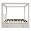 Lit plateforme à baldaquin avec lit gigogne et trois tiroirs de rangement Upholstery-129758979
