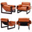 Méridienne de style médiéval-moderne - H 29,5 po, cuir ciré à l'huile (orange)-273595256