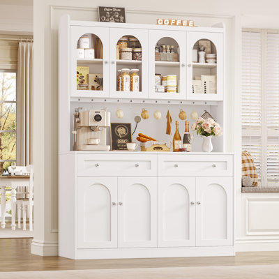 73" H x 52" W Kitchen Pantry Cabinet, White by Lark Manor